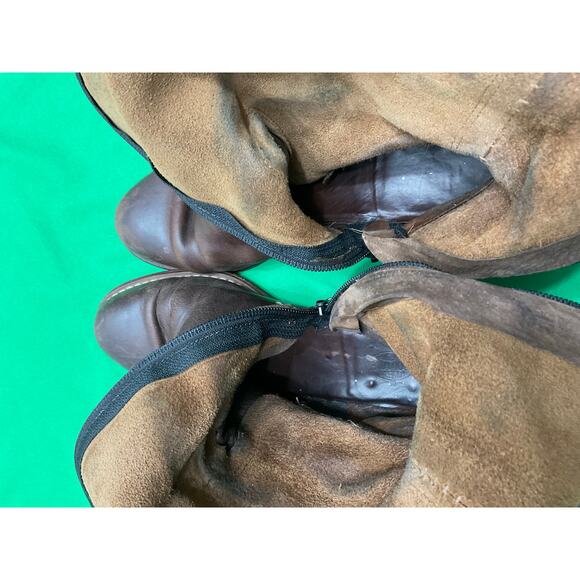 Wolverine Earhart Samantha Pleet Black Brown Riding Boots 7.5 Made in USA - Picture 15 of 16